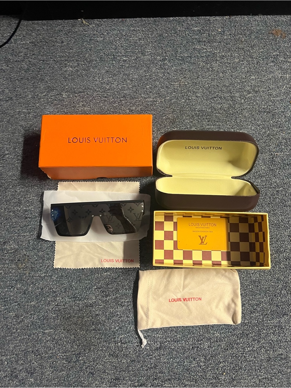Louis Vuitton Men’s Black Monogram Shield Sunglasses
